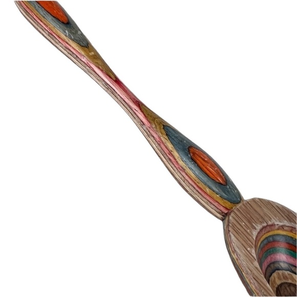 Mr. Dudley Rainbow Wooden Serving Spoon Aged Kitchenware - Picture 3 of 7